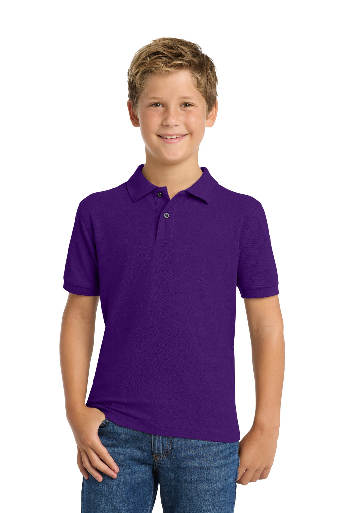 Port Authority Youth Silk Touch Polo - Purple