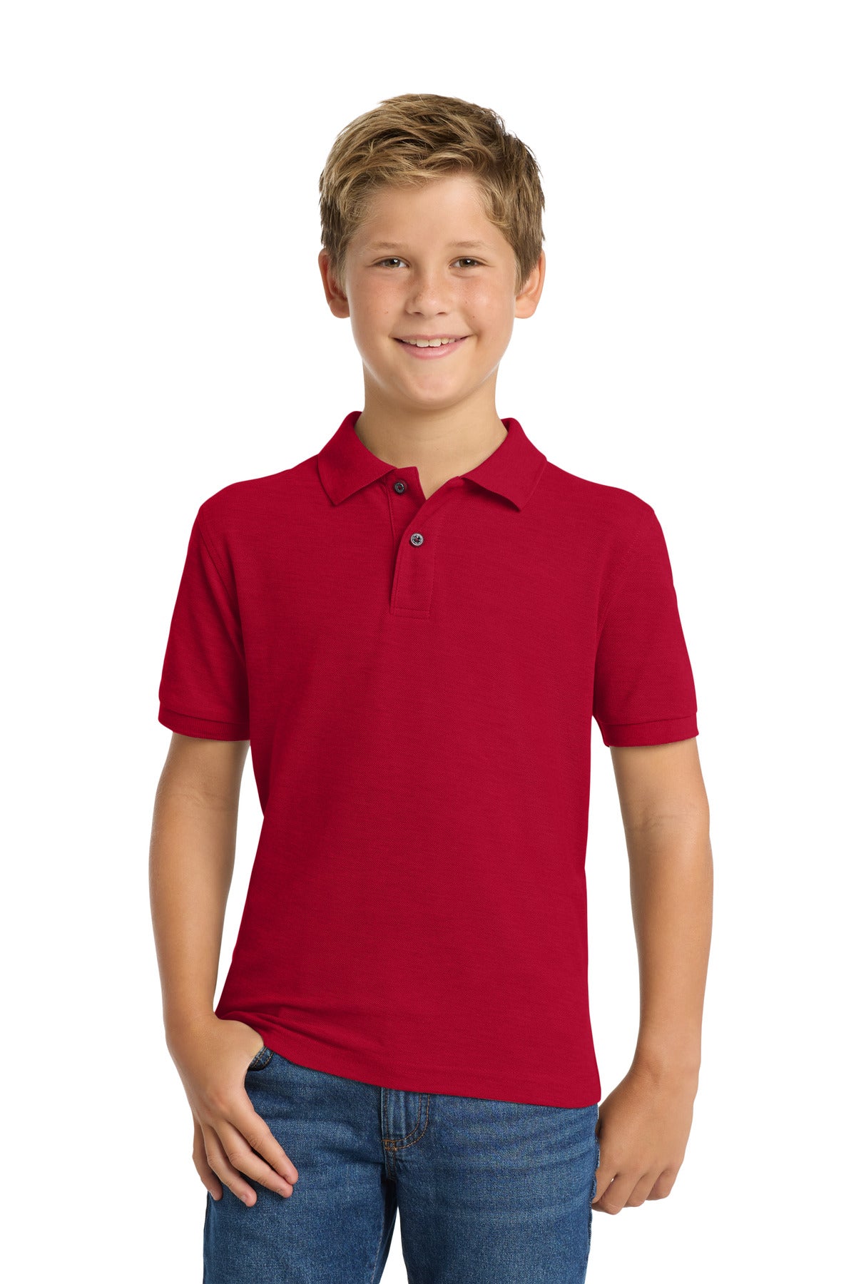 Port Authority Youth Silk Touch Polo - Red