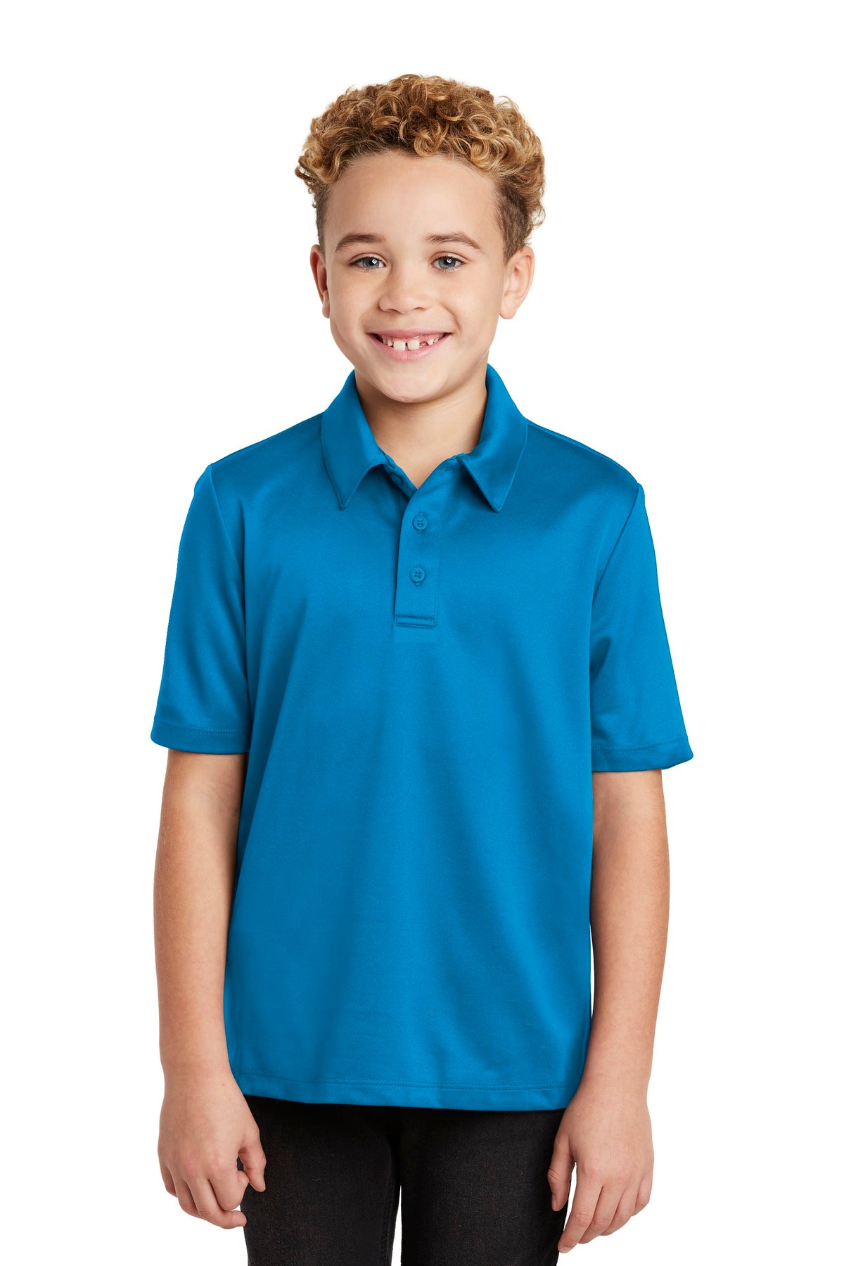 Port Authority Youth Silk Touch Performance Polo - Brilliant Blue