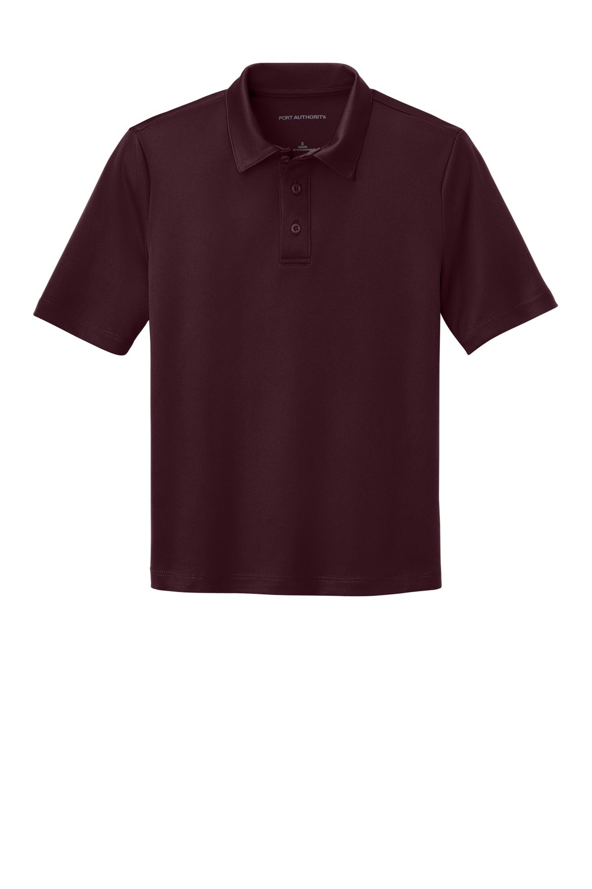 Port Authority Youth Silk Touch Performance Polo - Maroon