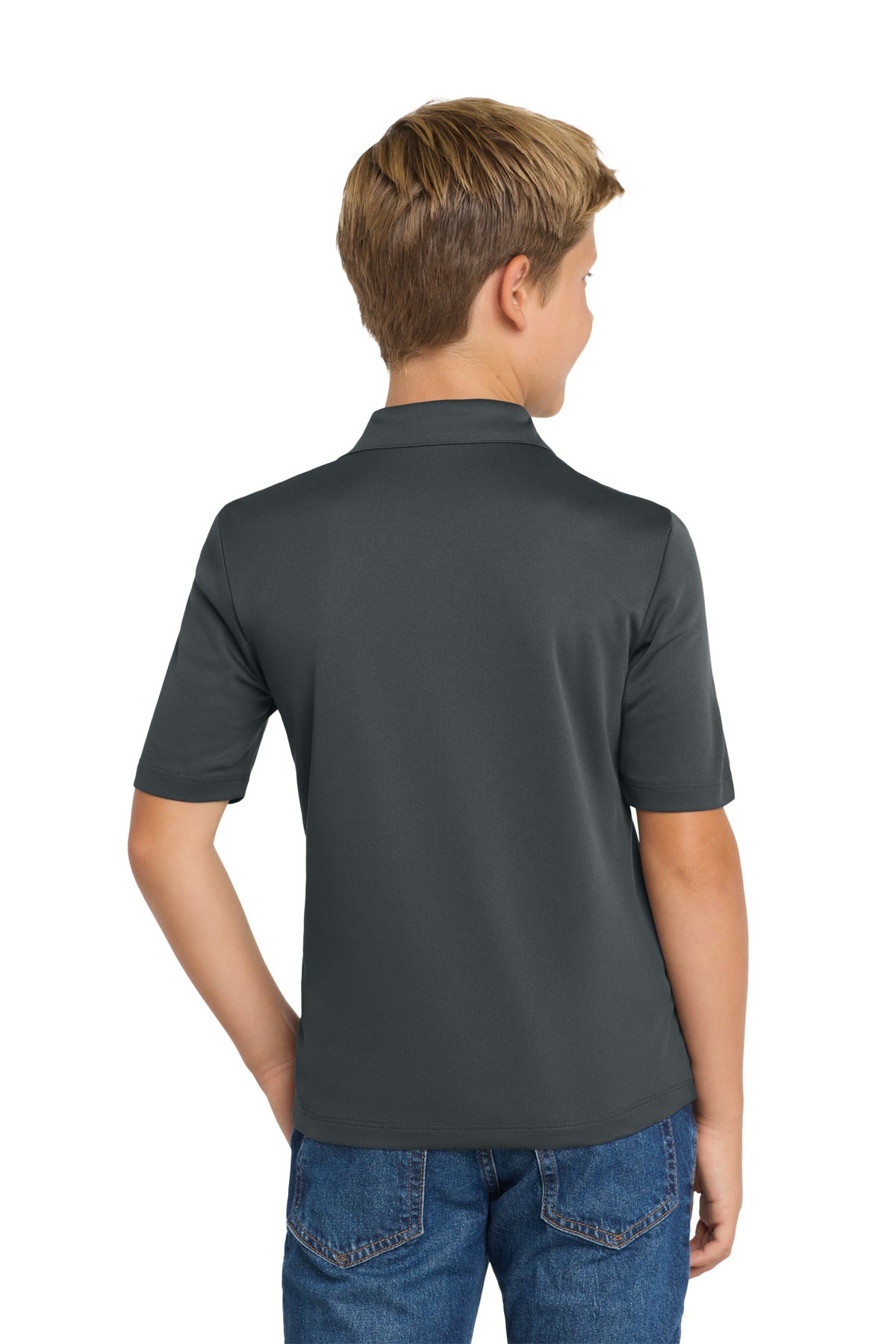Port Authority Youth Silk Touch Performance Polo - Steel Grey