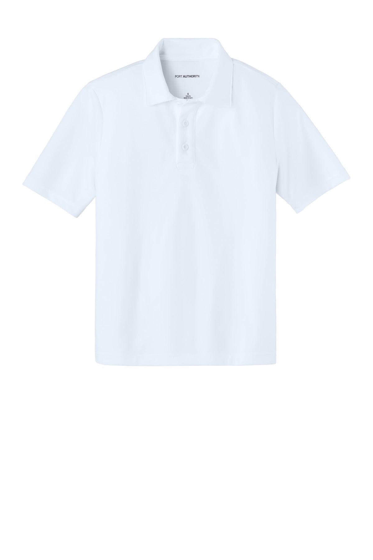 Port Authority Youth Silk Touch Performance Polo - White