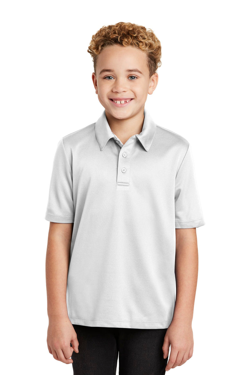 Port Authority Youth Silk Touch Performance Polo - White