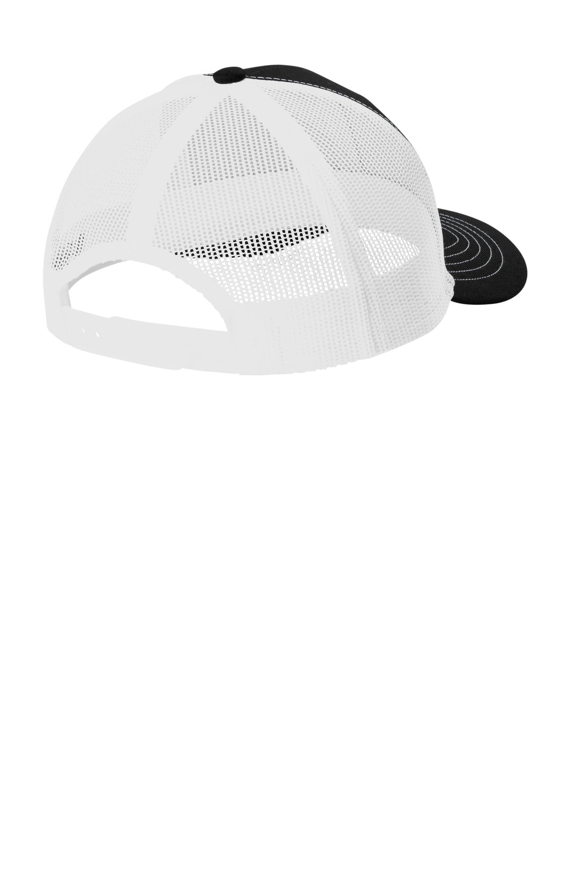 Port Authority Youth Snapback Trucker Cap - Black/ White