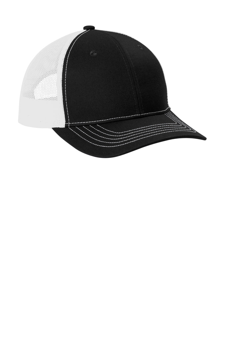 Port Authority Youth Snapback Trucker Cap - Black/ White