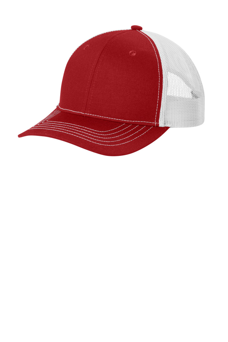 Port Authority Youth Snapback Trucker Cap - Flame Red/ White