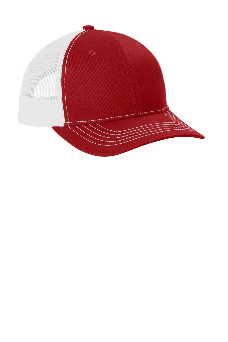 Port Authority Youth Snapback Trucker Cap - Flame Red/ White