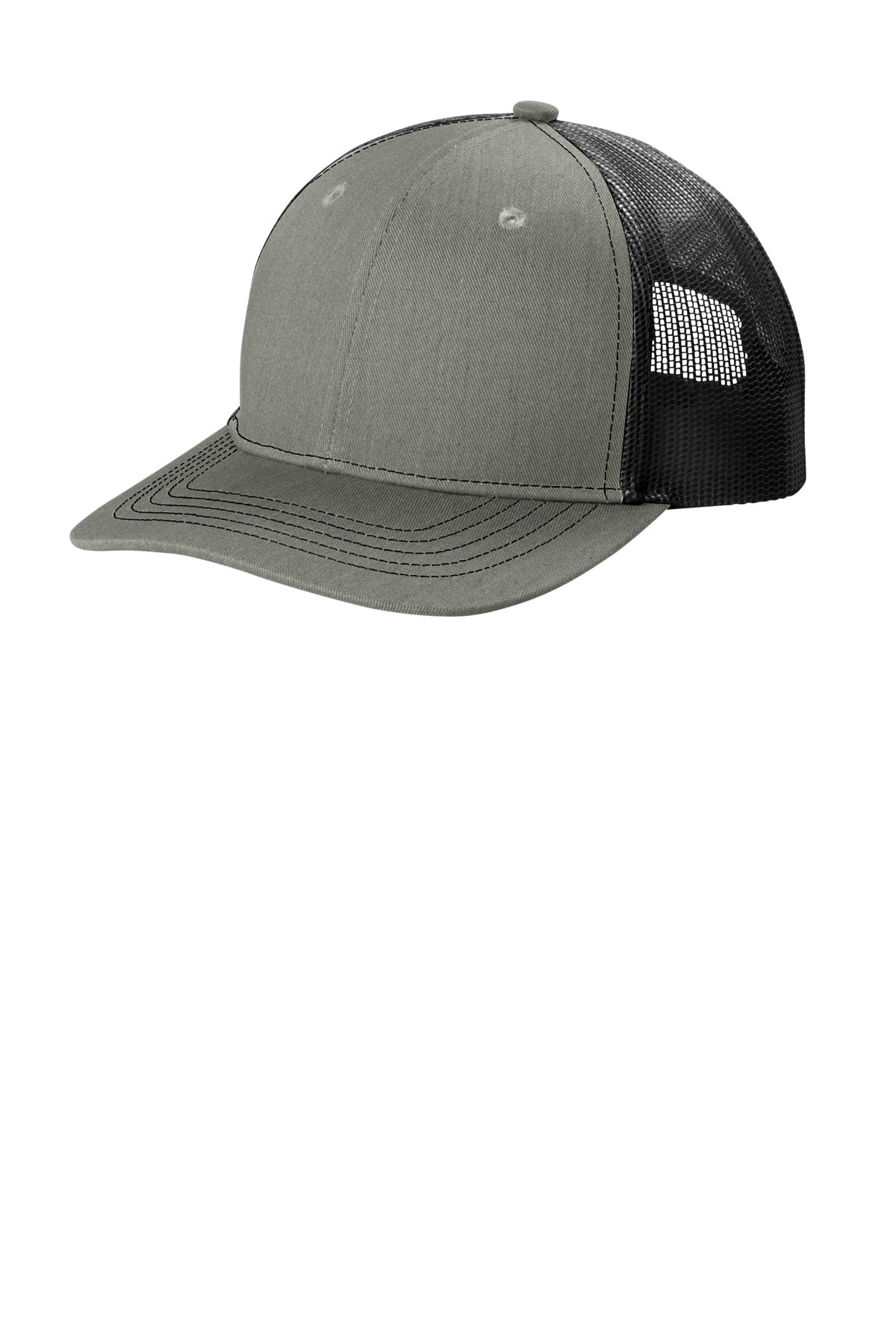 Port Authority Youth Snapback Trucker Cap - Heather Grey/ Black