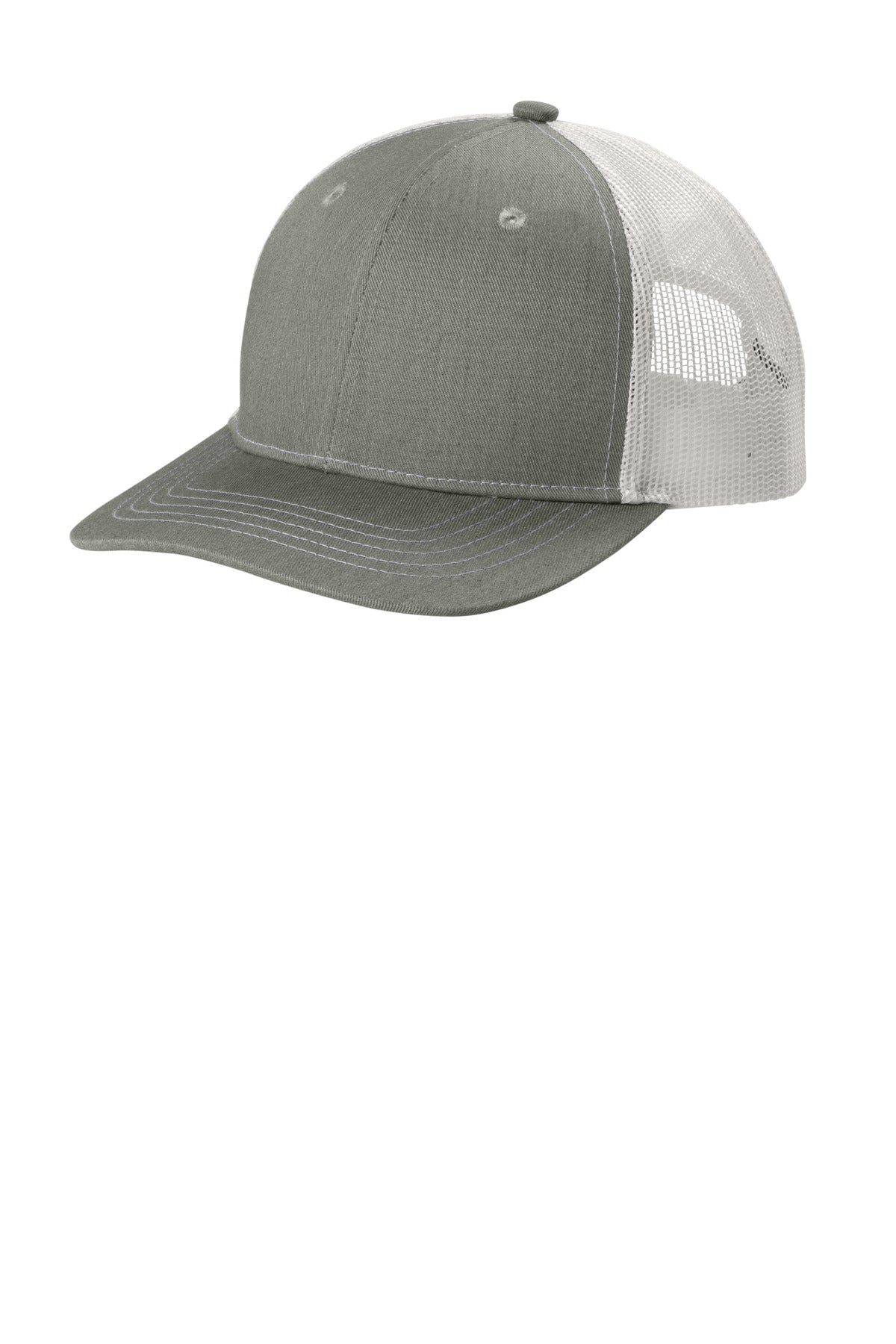 Port Authority Youth Snapback Trucker Cap - Heather Grey/ White