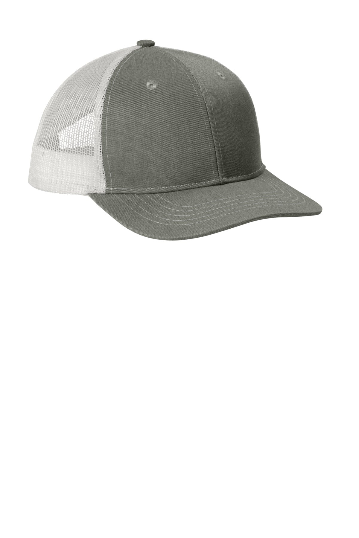 Port Authority Youth Snapback Trucker Cap - Heather Grey/ White