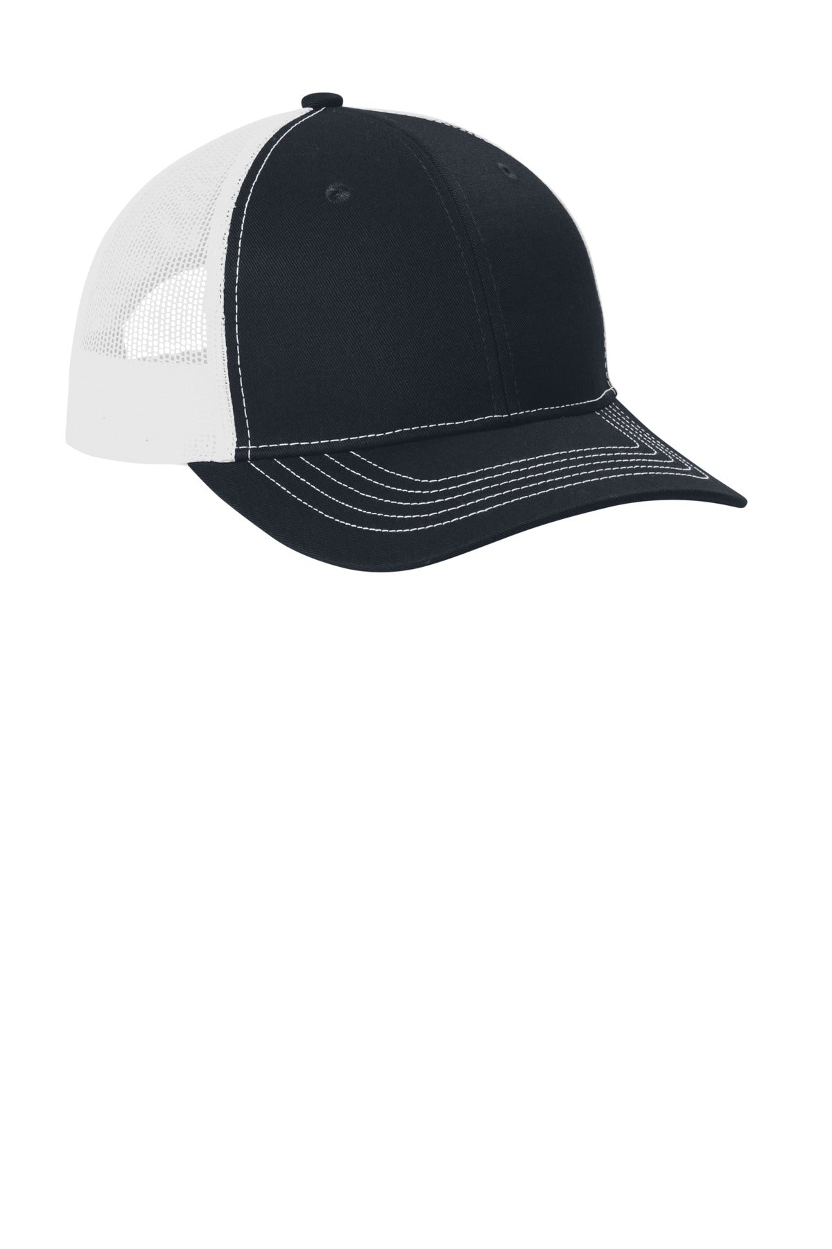 Port Authority Youth Snapback Trucker Cap - Rich Navy/ White