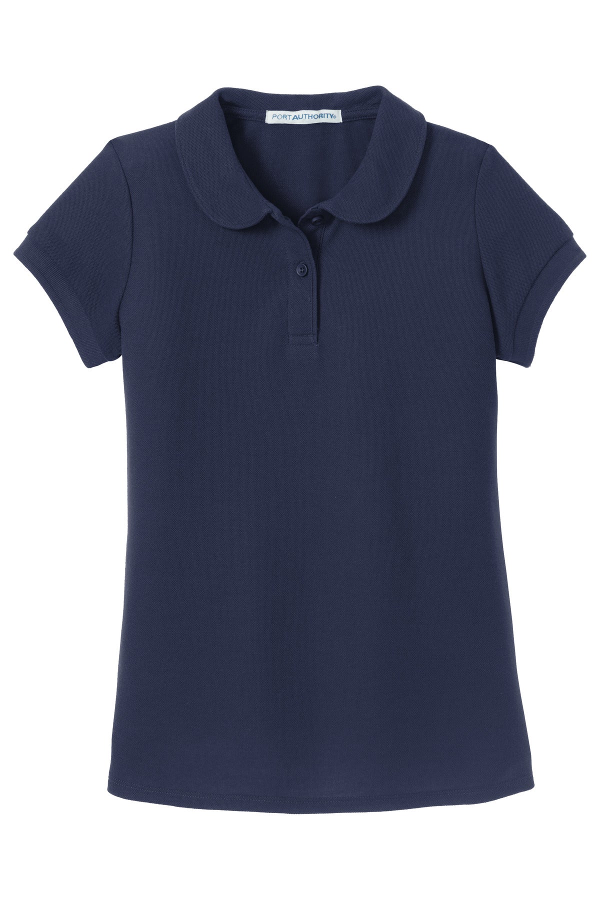 Port Authority Girls Silk Touch Peter Pan Collar Polo - Navy
