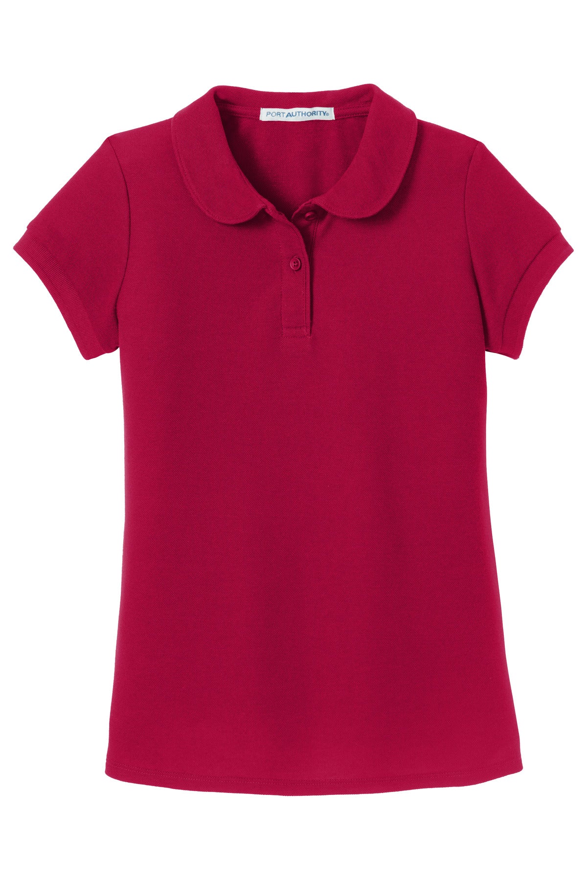 Port Authority Girls Silk Touch Peter Pan Collar Polo - Red