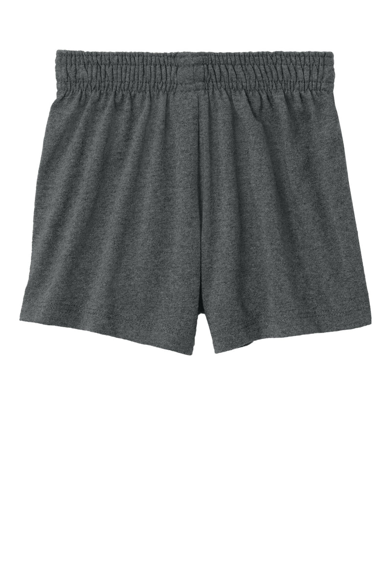 Sport-Tek Girls Jersey Knit Squad Short - Dark Grey Heather