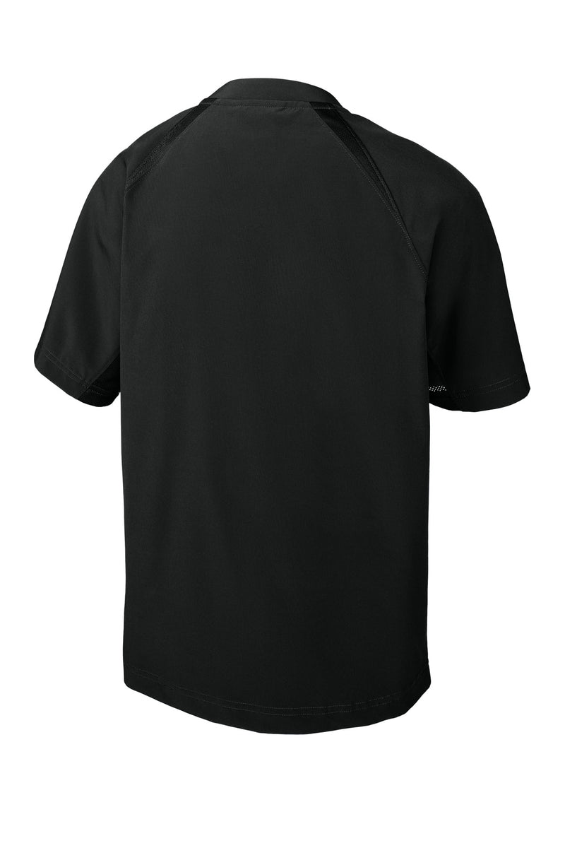 Sport-Tek Youth Repeat 1/2-Zip Short Sleeve Jacket - Black