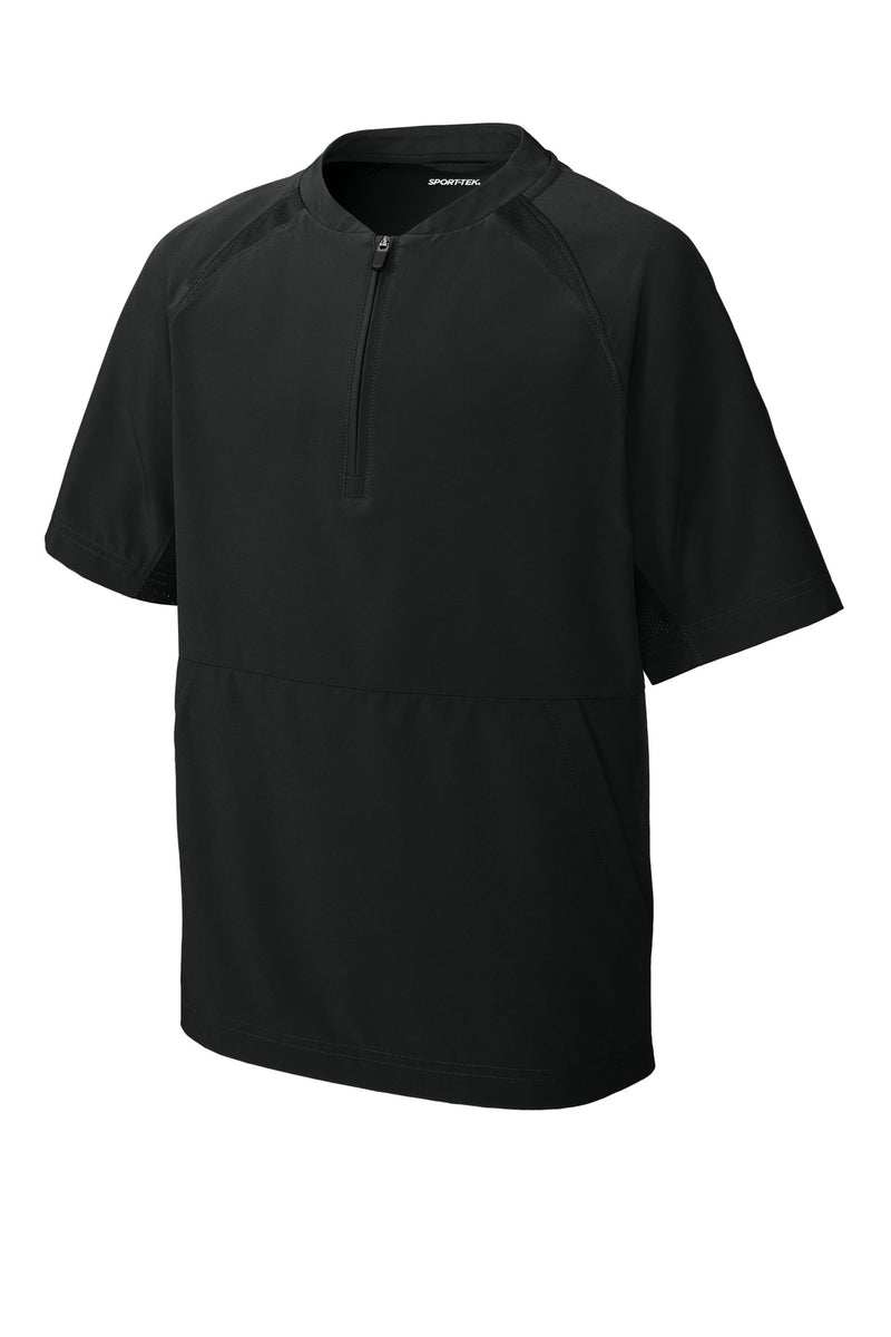 Sport-Tek Youth Repeat 1/2-Zip Short Sleeve Jacket - Black