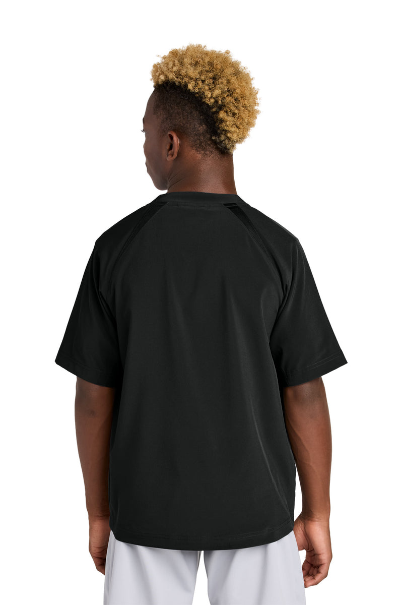 Sport-Tek Youth Repeat 1/2-Zip Short Sleeve Jacket - Black