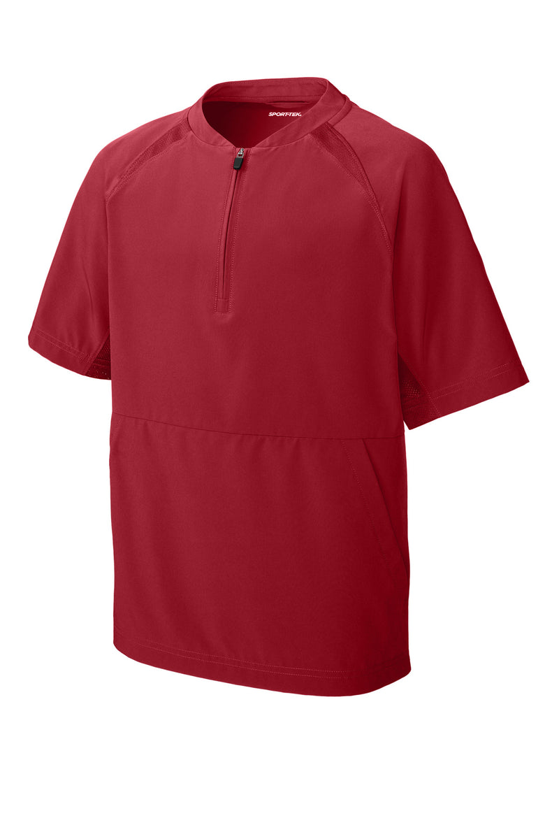 Sport-Tek Youth Repeat 1/2-Zip Short Sleeve Jacket - Deep Red