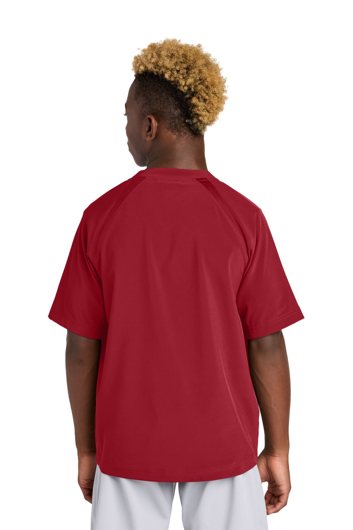 Sport-Tek Youth Repeat 1/2-Zip Short Sleeve Jacket - Deep Red