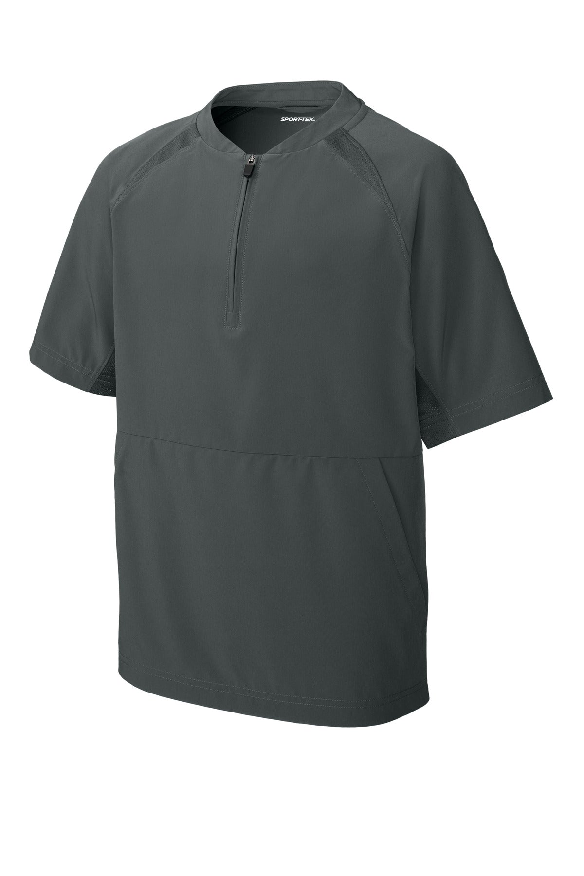 Sport-Tek Youth Repeat 1/2-Zip Short Sleeve Jacket - Iron Grey