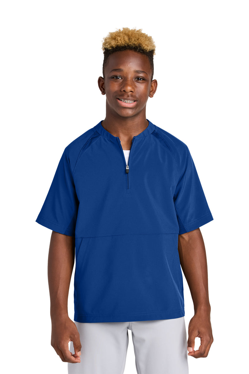 Sport-Tek Youth Repeat 1/2-Zip Short Sleeve Jacket - True Royal
