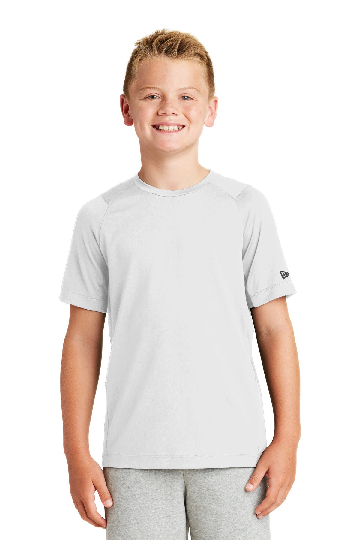 New Era  Youth Series Performance Crew Tee - White Solid