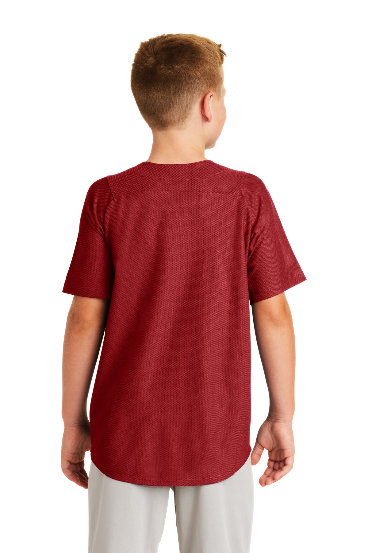 New Era  Youth Diamond Era Full-Button Jersey - Crimson