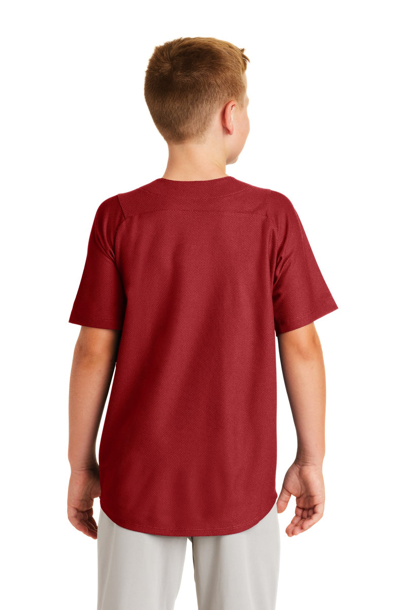 New Era  Youth Diamond Era Full-Button Jersey - Crimson