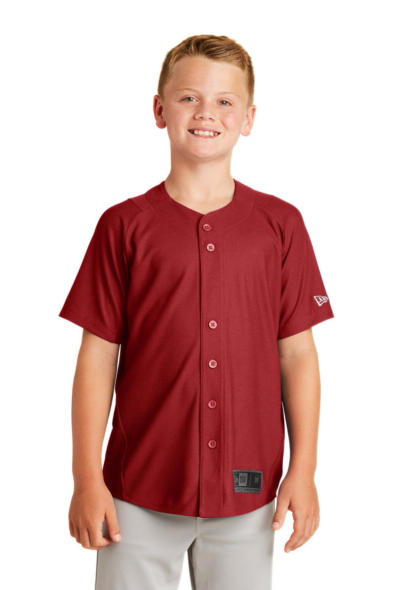 New Era  Youth Diamond Era Full-Button Jersey - Crimson