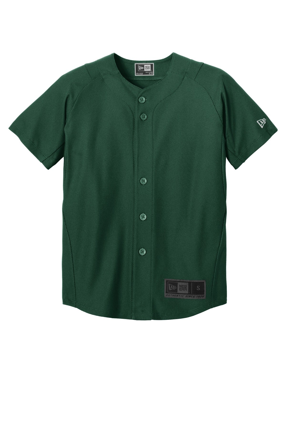 New Era  Youth Diamond Era Full-Button Jersey - Dark Green