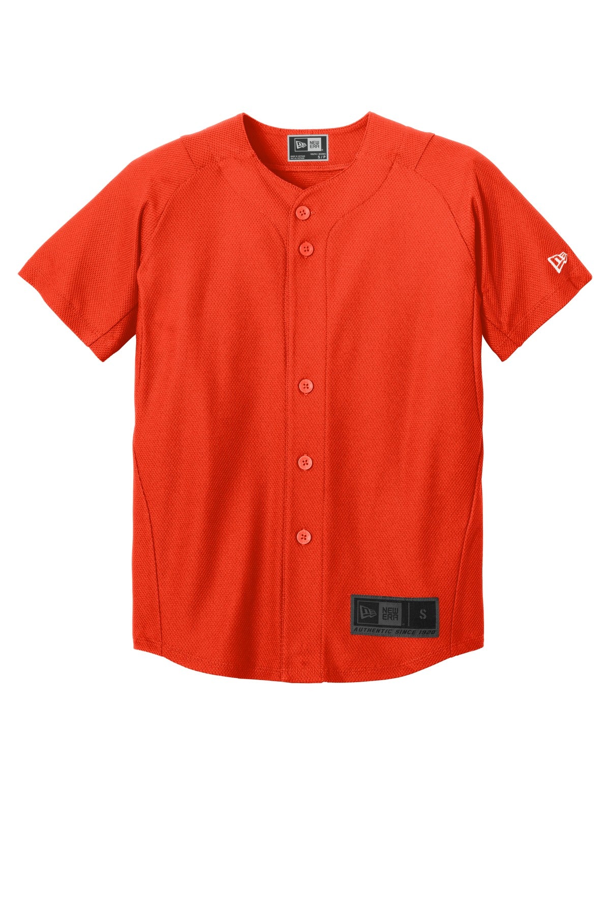 New Era  Youth Diamond Era Full-Button Jersey - Deep Orange