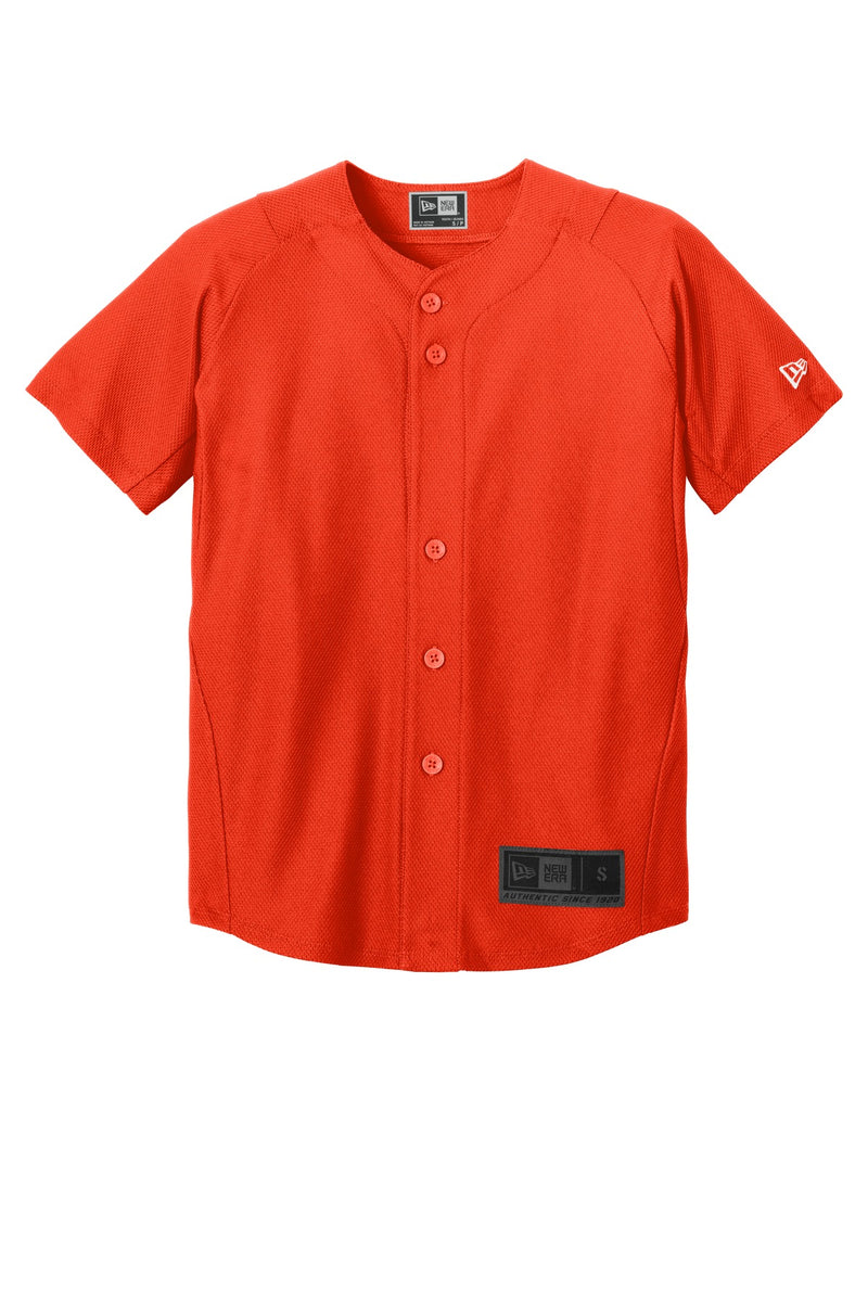 New Era  Youth Diamond Era Full-Button Jersey - Deep Orange