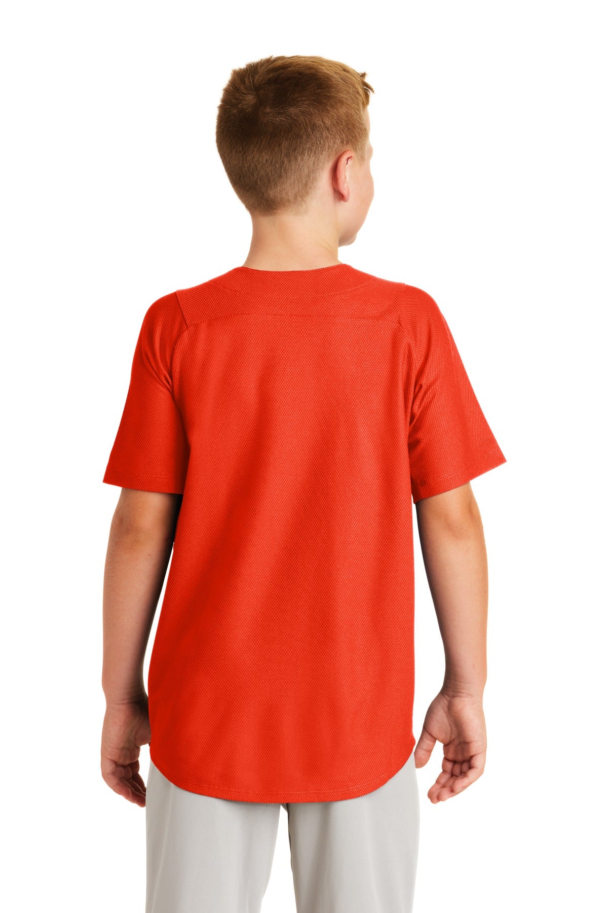 New Era  Youth Diamond Era Full-Button Jersey - Deep Orange