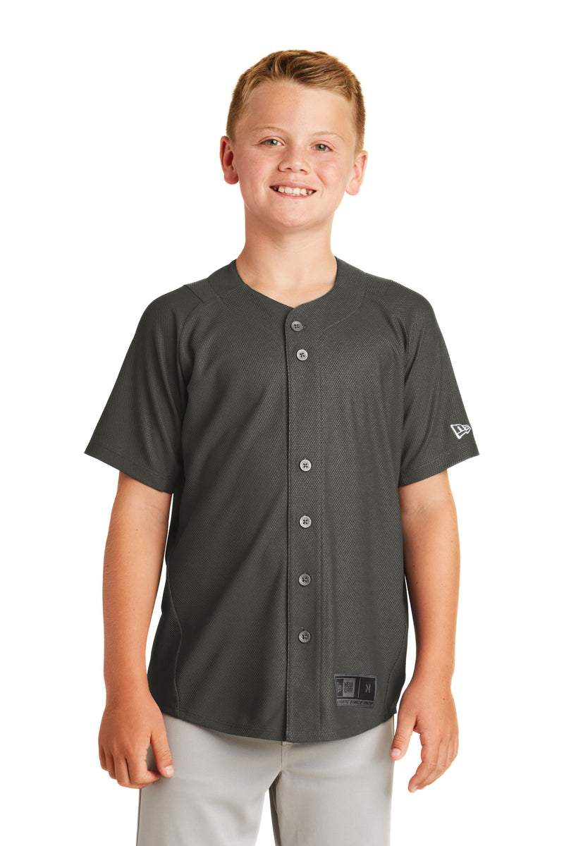 New Era  Youth Diamond Era Full-Button Jersey - Graphite