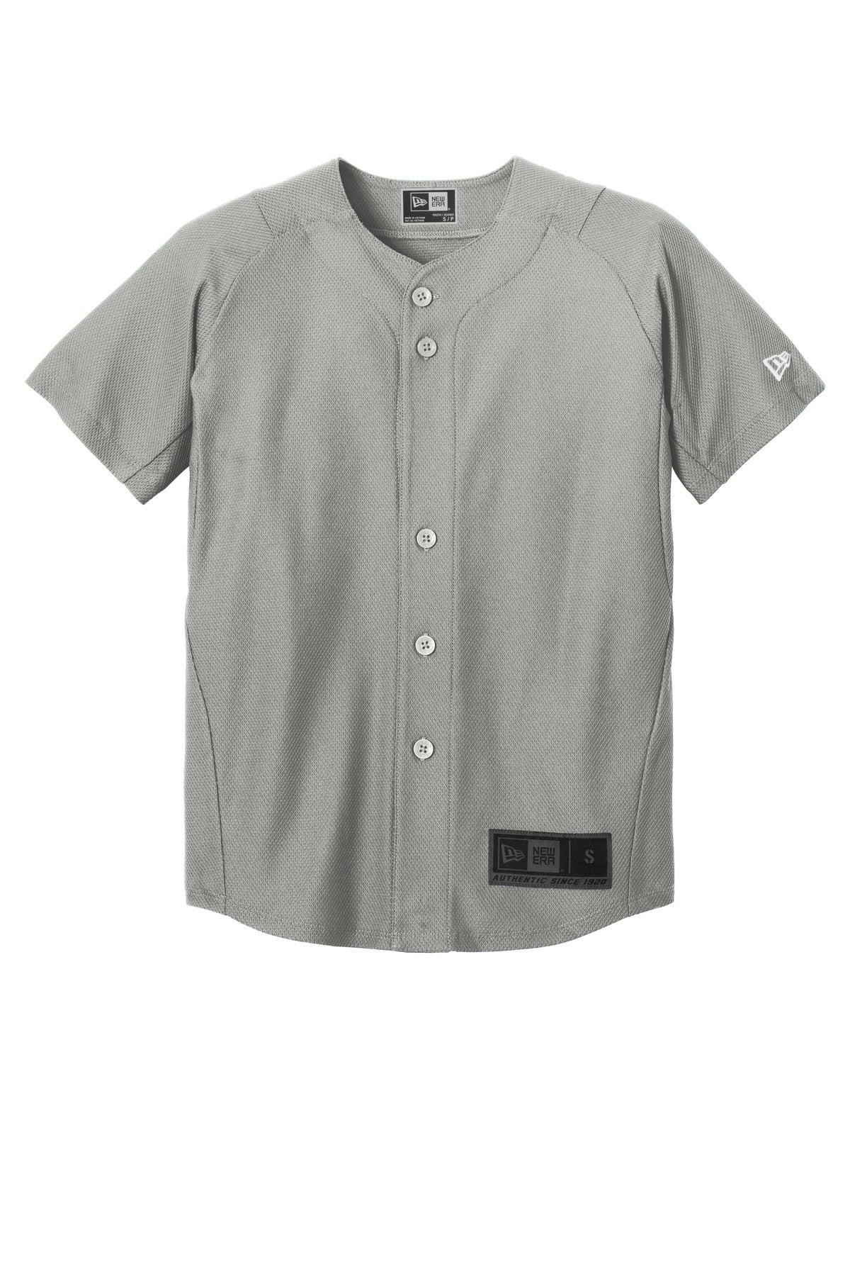 New Era  Youth Diamond Era Full-Button Jersey - Grey