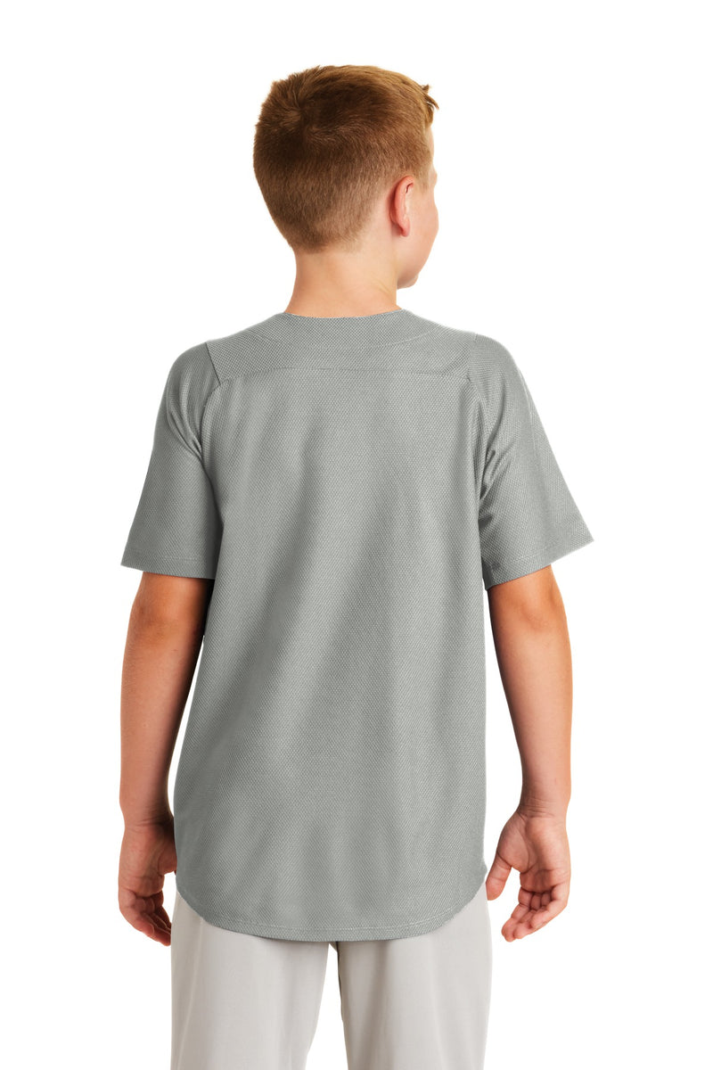 New Era  Youth Diamond Era Full-Button Jersey - Grey