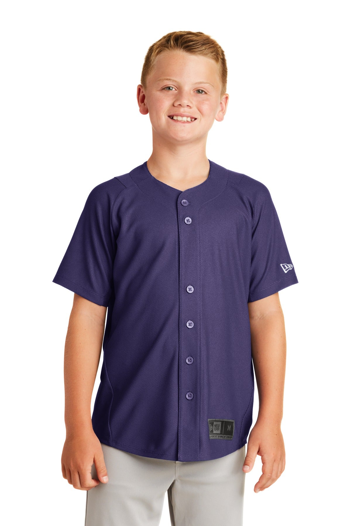 New Era  Youth Diamond Era Full-Button Jersey - Purple