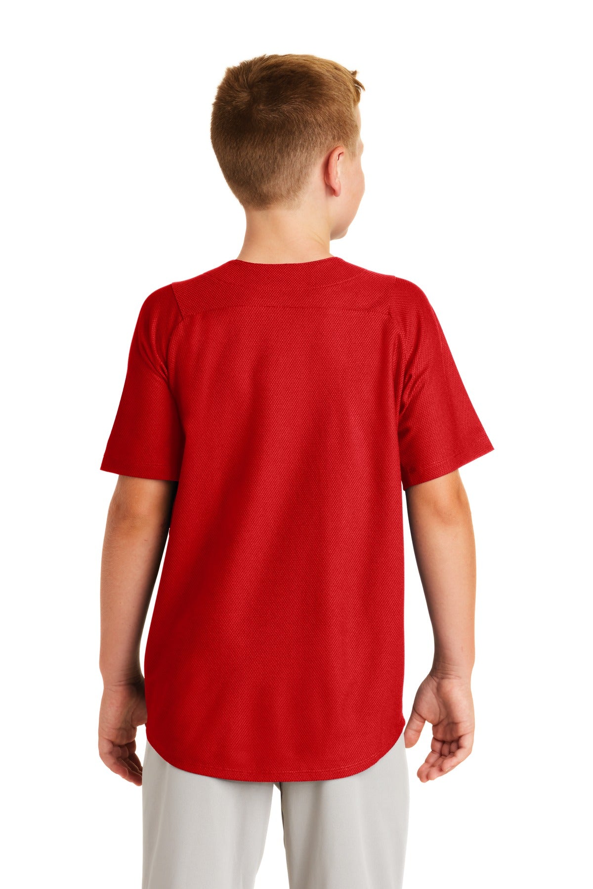 New Era  Youth Diamond Era Full-Button Jersey - Scarlet
