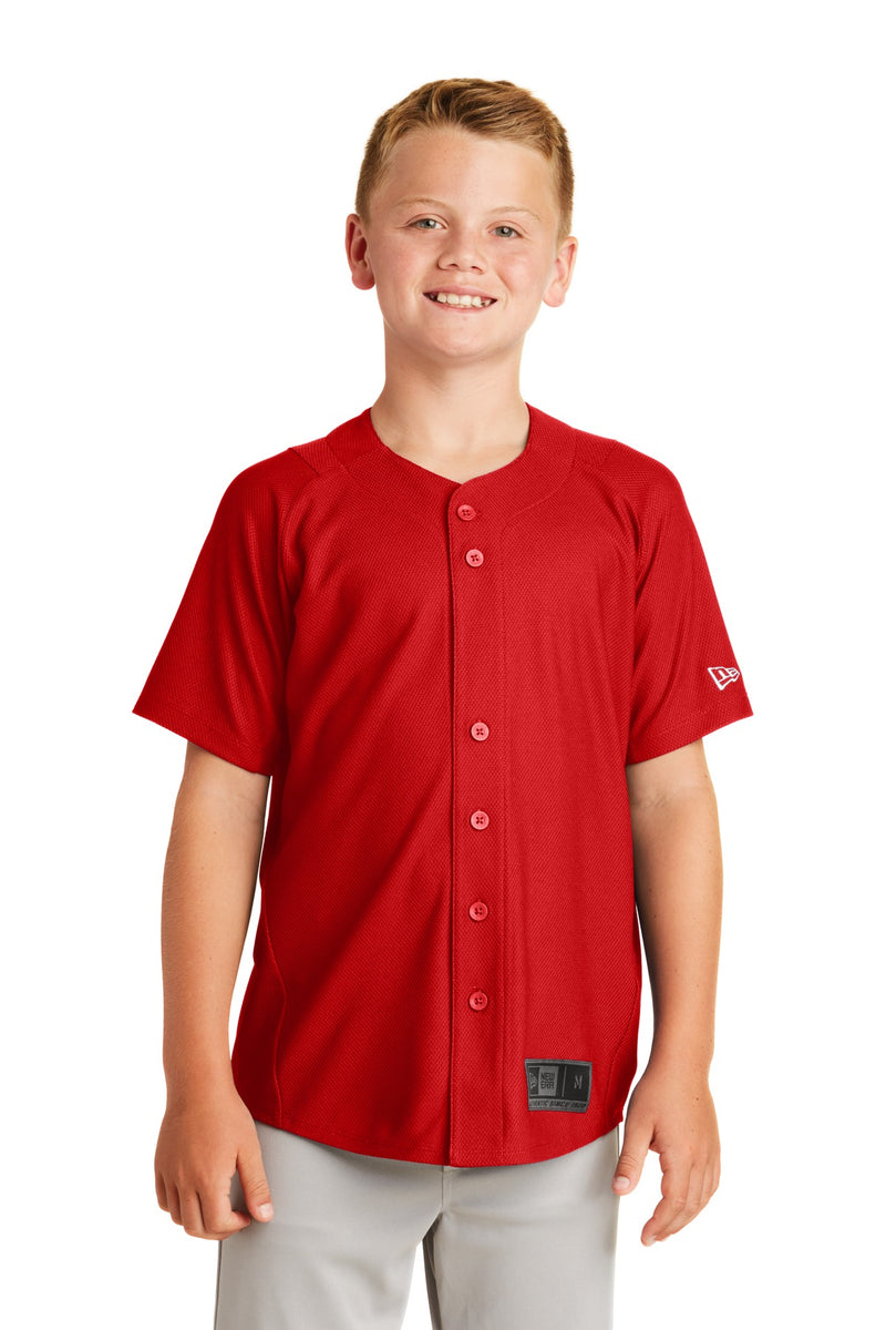 New Era  Youth Diamond Era Full-Button Jersey - Scarlet