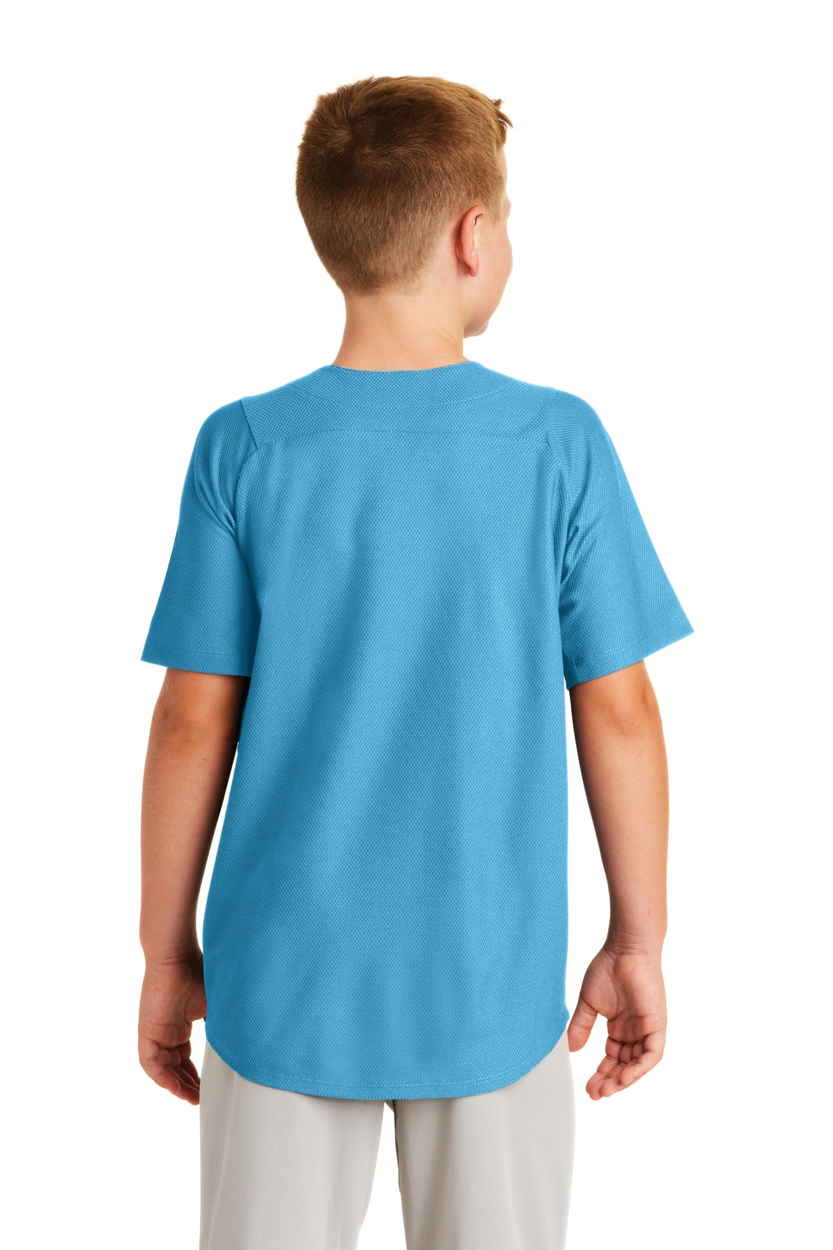 New Era  Youth Diamond Era Full-Button Jersey - Sky Blue