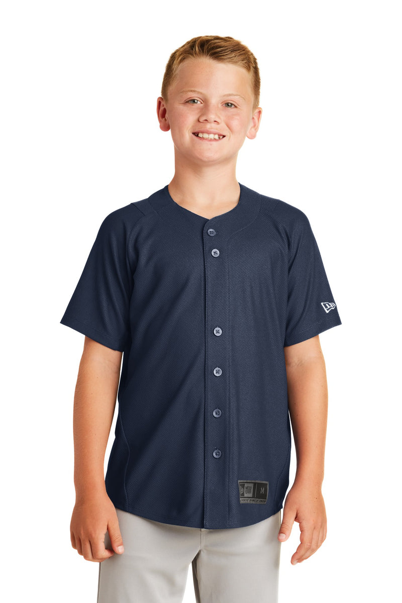 New Era  Youth Diamond Era Full-Button Jersey - True Navy