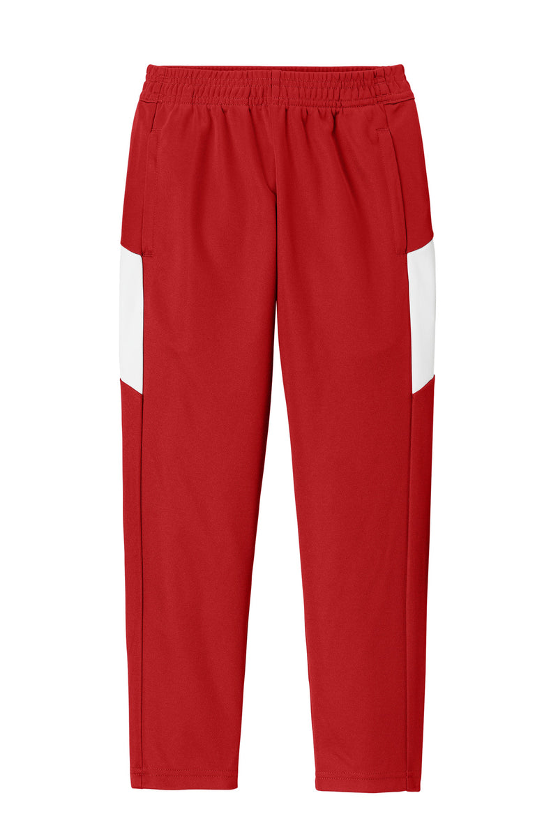 Sport-Tek Youth Travel Pant - Deep Red/ White