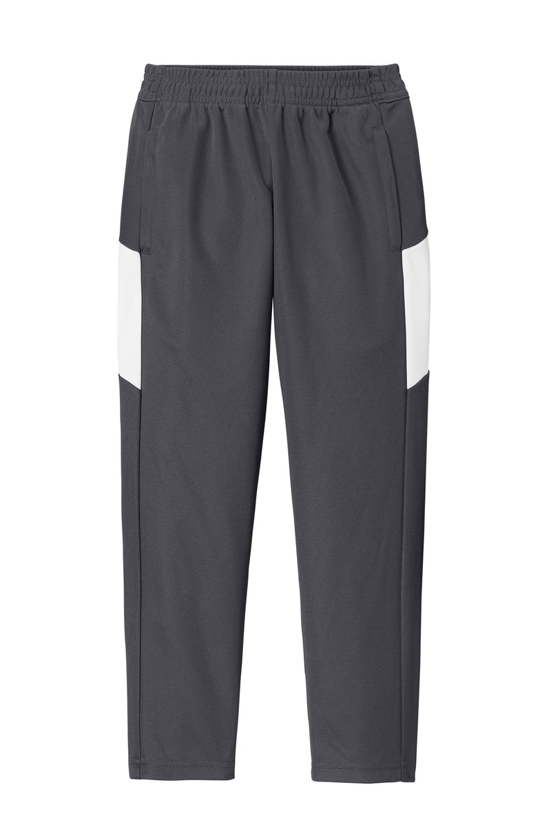 Sport-Tek Youth Travel Pant - Iron Grey/ White