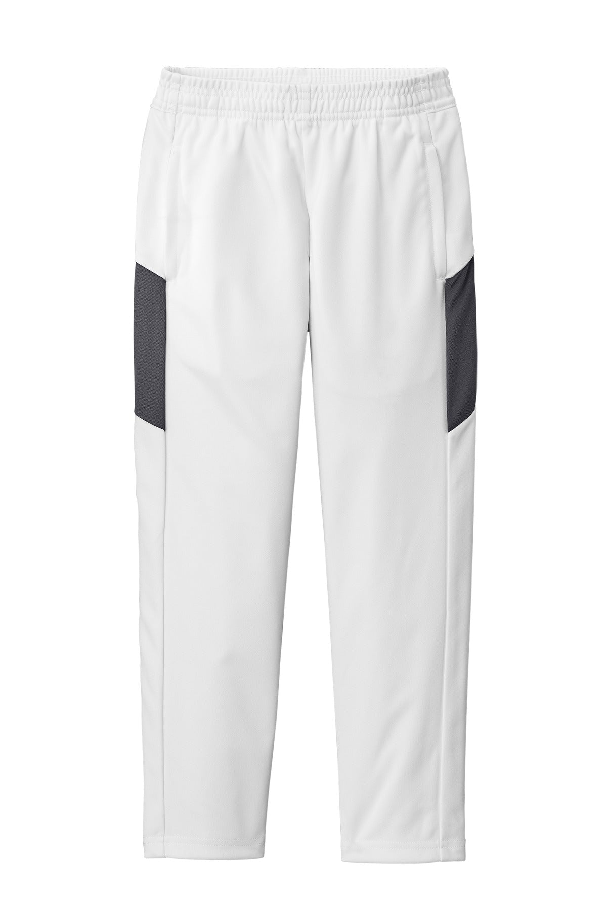 Sport-Tek Youth Travel Pant - White/ Iron Grey