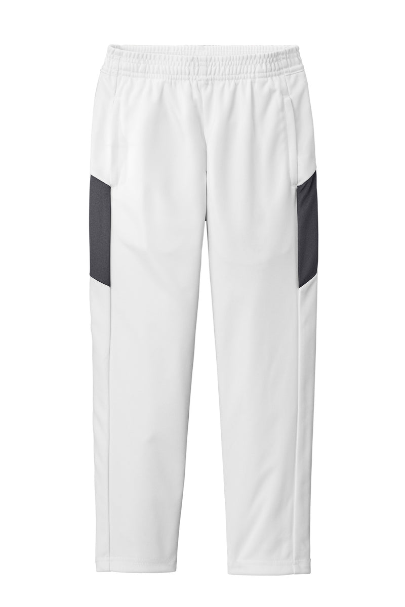 Sport-Tek Youth Travel Pant - White/ Iron Grey