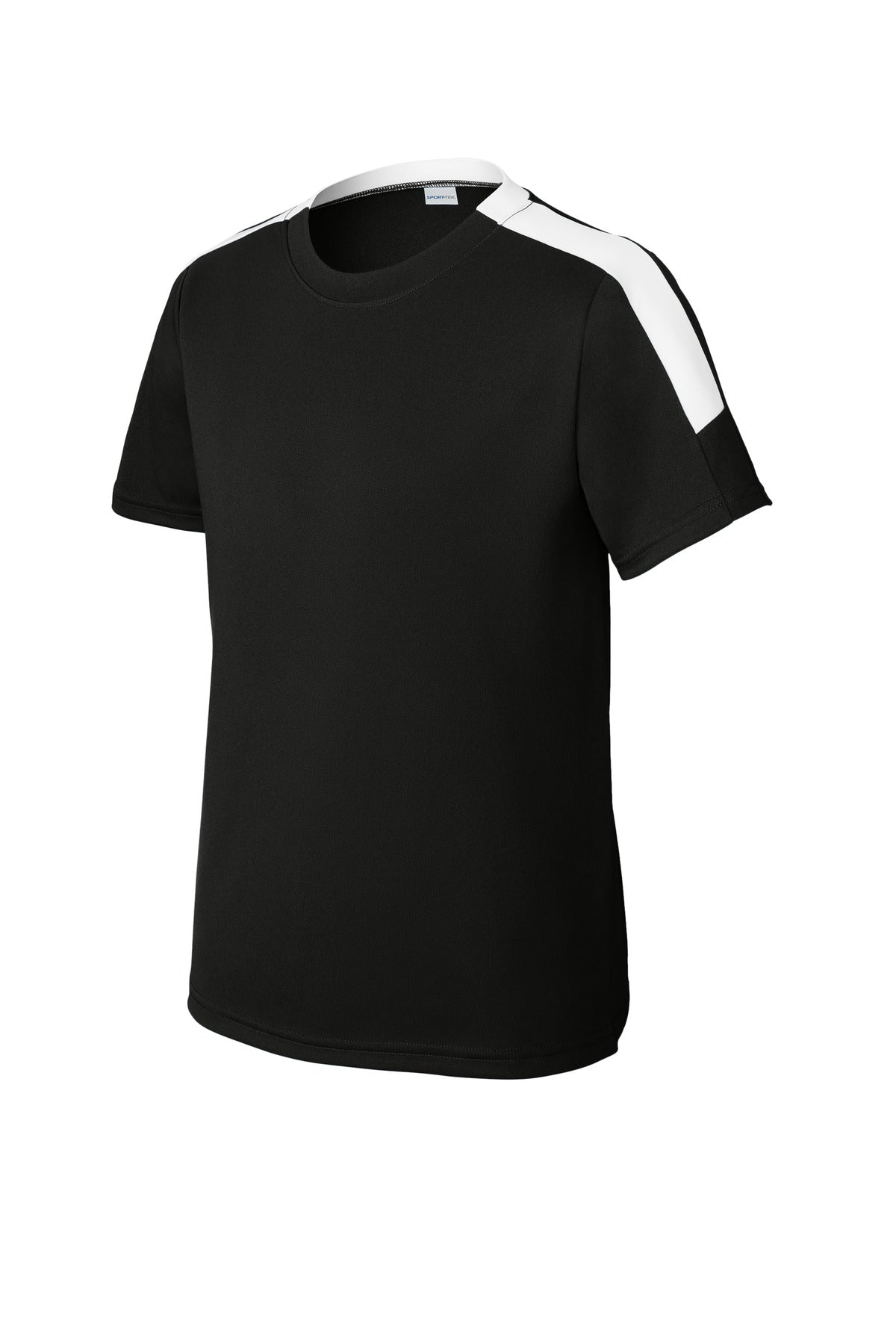 Sport-Tek Youth Competitor United Crew - Black/ White