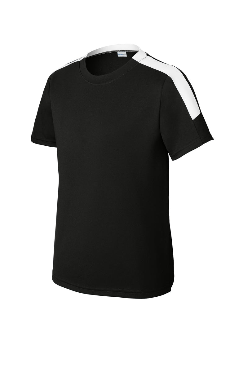 Sport-Tek Youth Competitor United Crew - Black/ White