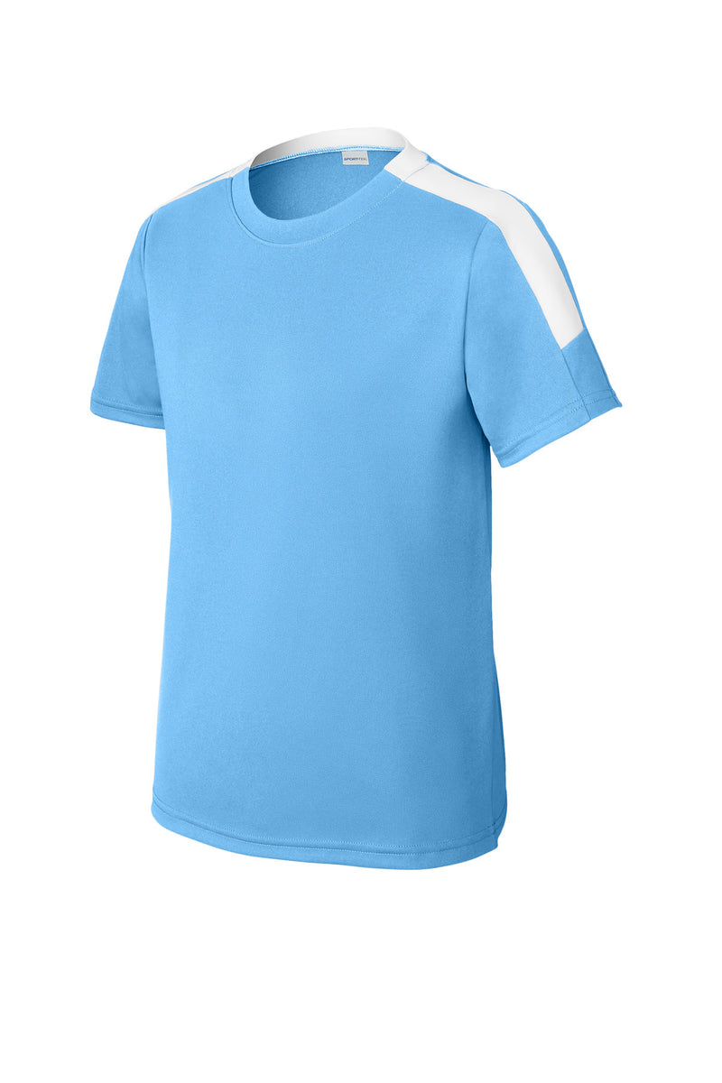 Sport-Tek Youth Competitor United Crew - Carolina Blue/ White