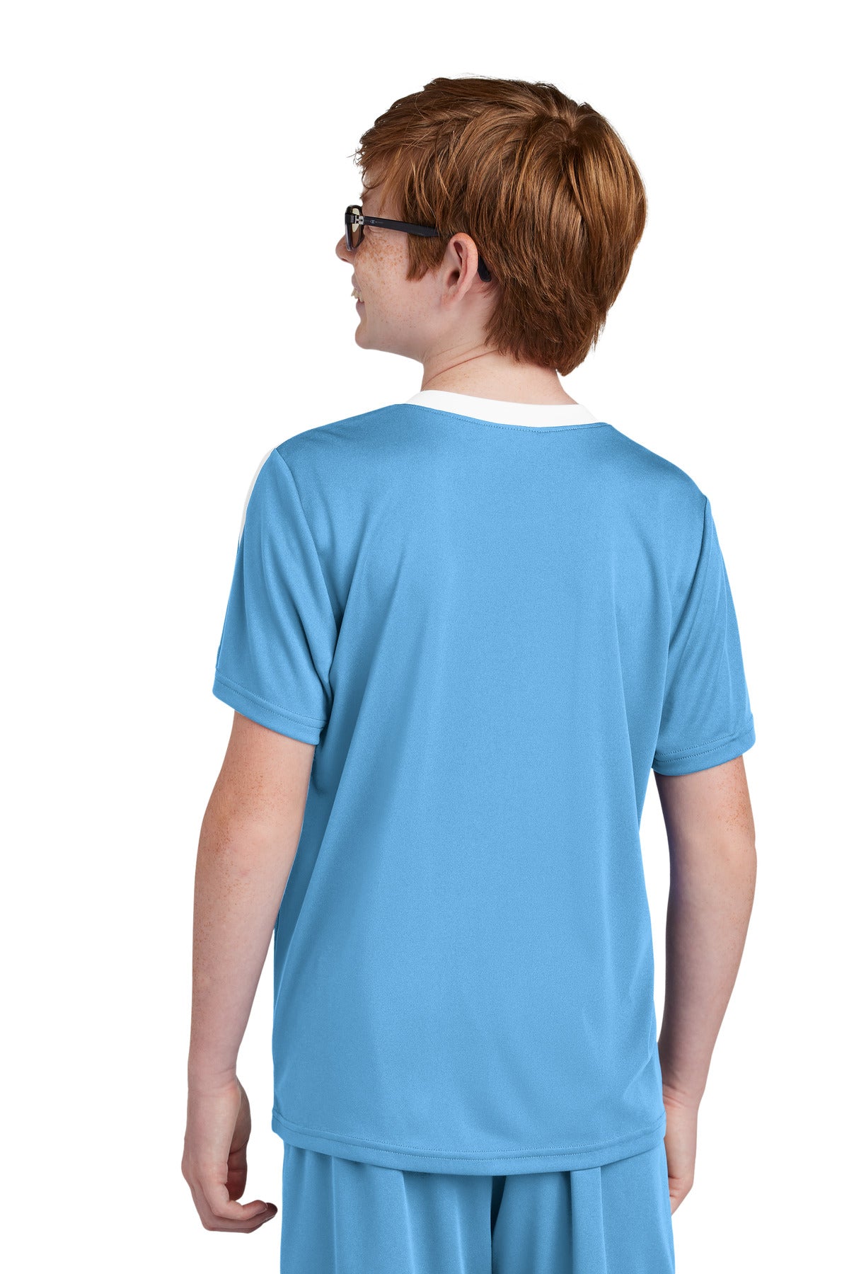 Sport-Tek Youth Competitor United Crew - Carolina Blue/ White