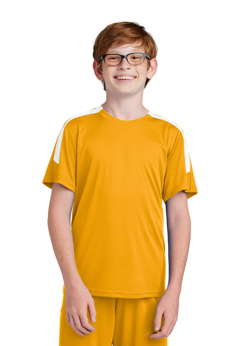 Sport-Tek Youth Competitor United Crew - Gold/ White